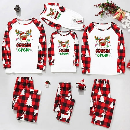

Baqcunre Family Christmas Pajamas Matching Sets Sleepwear For Christmas Pajamas Cute Big Headed Print Pjs Plaid Long Sleeve Tops And Pants Jumpsuit（Baby） Lounge Set Baby Pajamas Christmas Pajamas 3M