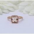 thumbnail image 2 of HeartsAndYou 2ct Cushion Natural Morganite Moissanite Accent Halo Ring 14k SOLID Rose Gold, 2 of 9
