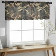 thumbnail image 2 of Green Brown Black Valance Curtains for Kitchen/Living Room/Bathroom/Bedroom Window, Rod Pocket Small Topper Half Short Window Curtains Voile Sheer Scarf, Vintage Farmhouse Abstract Patterned 60"x18", 2 of 8