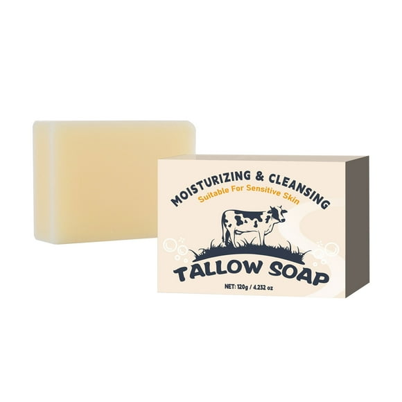 Tallow & Plant Serum Soap for Deep Cleansing & Hydration,Tallow Soap Mild Deep Cleansing Soap Plant Serum Oil Moisturiz Mild Ingredients 120G