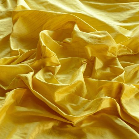 Lemon Yellow Dupioni Silk, 100% Silk Fabric, by The Yard, 44" Wide
