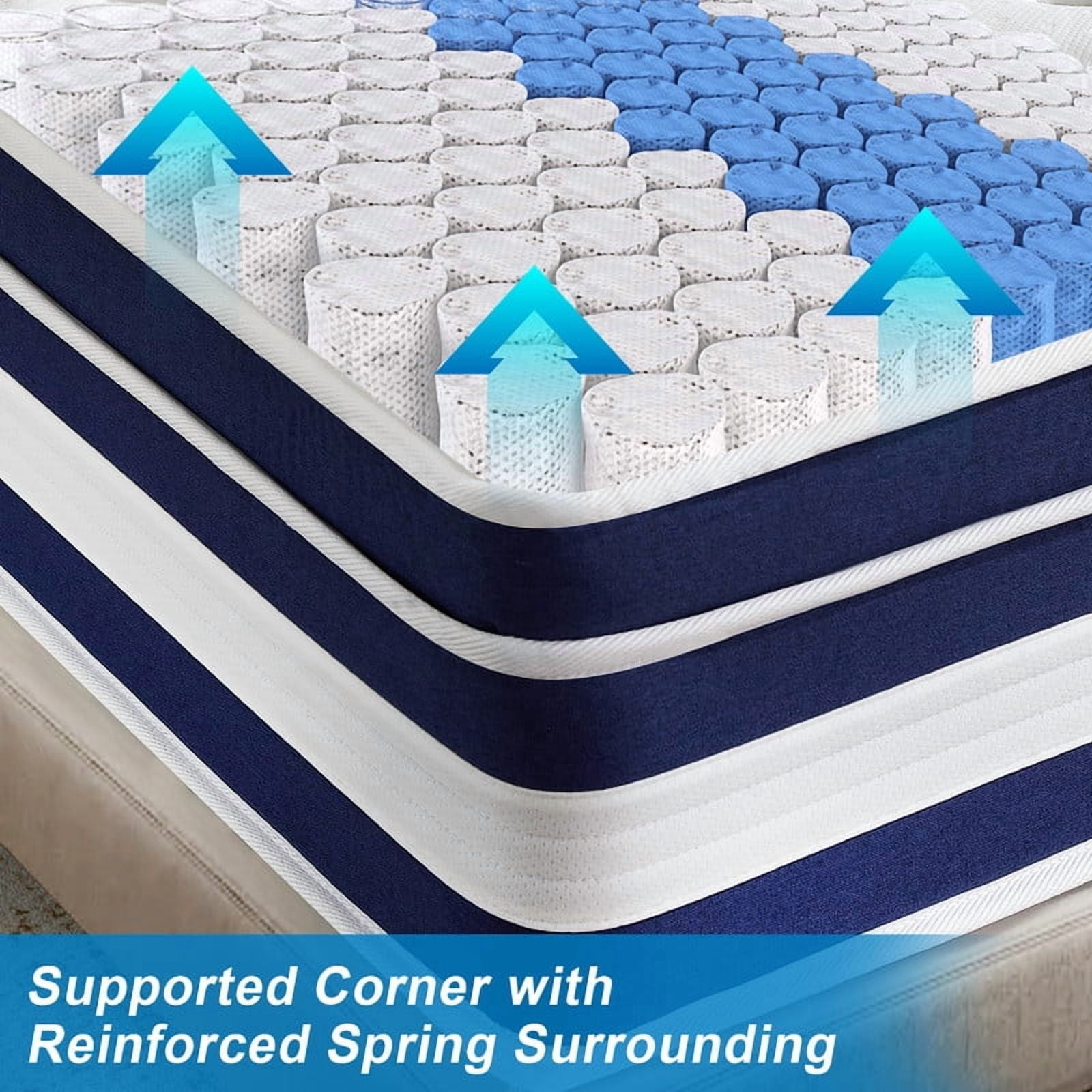 HYCEAN Twin Size Mattress, 10 Inch Hybrid Memory Foam Twin Mattress in a Box, Pressure Relief, Medium Firm, CertiPUR-US