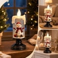 thumbnail image 4 of Christmas Snow Globe Candle Lamp Snowman Lighted Swirling Water Snowflake Tabletop Decor, 4 of 5