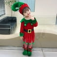 thumbnail image 4 of Herrnalise Toddler Kids Baby Girls Christmas Fashion Cute Long Sleeve Elves Stripe Sock Cover Shoe Suit, 4 of 5