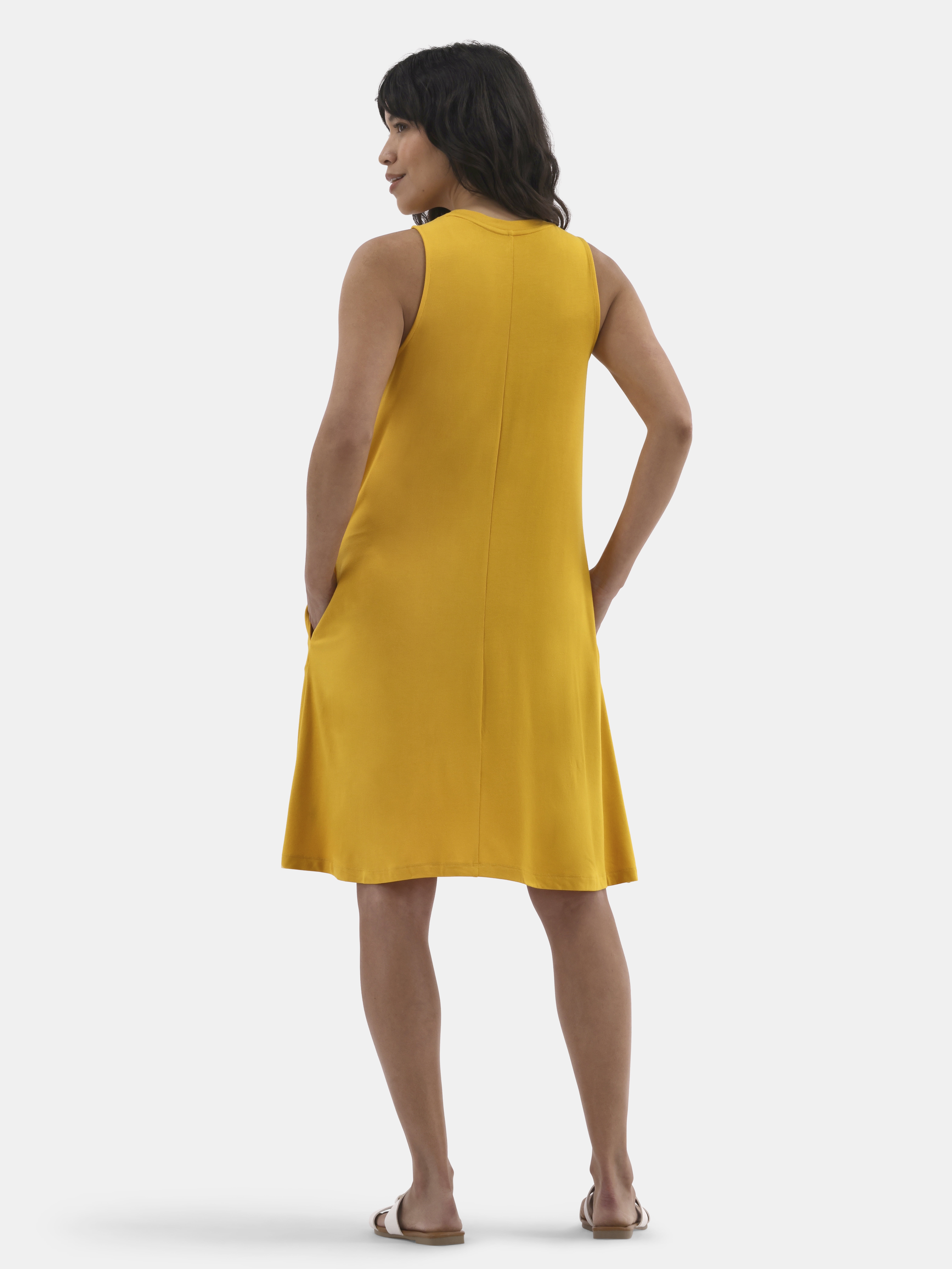 Time and Tru Women’s Sleeveless Knit Swing Dress, Sizes XS-XXXL