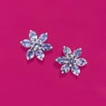 thumbnail image 2 of Ross-Simons 2.10 ct. t.w. Tanzanite Flower Earrings in Sterling Silver, Women's, Adult, 2 of 6