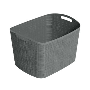 Curver Jute Extra Large Resin Storage Basket, Grey