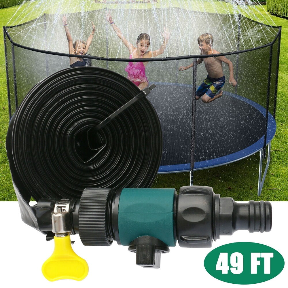 Ourdoor Boys Girls Summer Park Game Trampoline Water Fun Sprinkler Nozzle Green for Kids Evangelia.YM Trampoline Sprinkler Hose 15M with 30Pcs 150cm Cable Tie