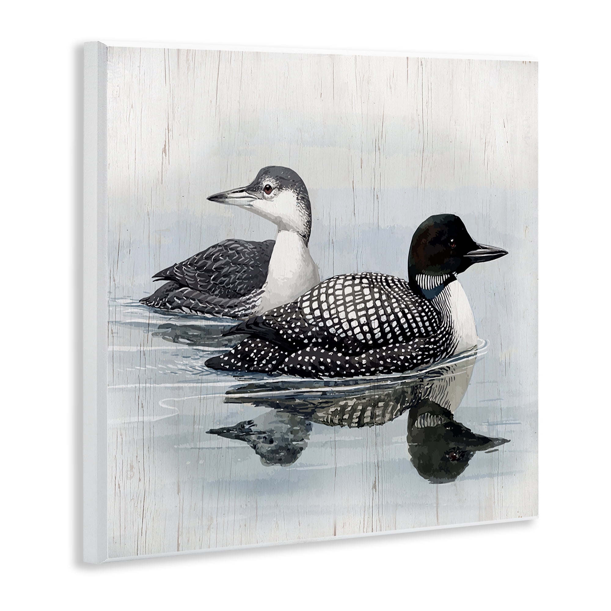 Stupell Industries Traditional Loons Wading Animals Painting Unframed Art Print Wall Art, 12 x 12