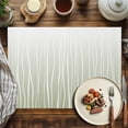 thumbnail image 2 of Placemats Set of 4, Sage Green Lines Place Mats Abstract Art Tablemats Washable Placemat Table Decoration for Kitchen Table Dinner Party Home Decor Indoor Outdoor 13x19 Inch, 2 of 9