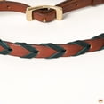 thumbnail image 2 of 8 Feet Hilason Western Horse American Leather Laced Barrel Roper Reins Brown/Pacific Blue, 2 of 4