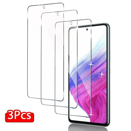 Zonyee HD Glass Film for Samsung Galaxy A53 5G 6.5" Tempered Glass Screen Protector, Anti-Scratch, Bubble-Free, Easy Install, 3 Pack