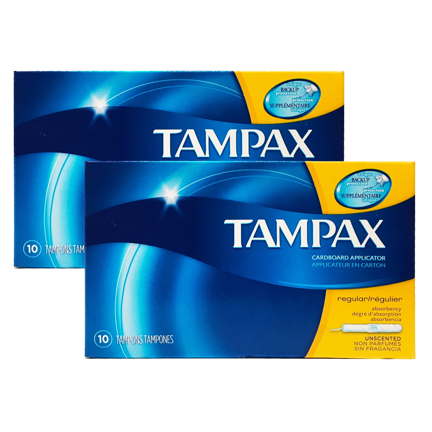 Tampax Cardboard Applicator Unscented Tampons Regular 2 Pack (20 Count