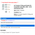 thumbnail image 2 of A/C System O-Ring and Gasket Kit - Compatible with 2002, 2004 - 2010 International 4200 2005 2006 2007 2008 2009, 2 of 2
