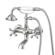 VEVOR Clawfoot Tub Faucet, Wall Mount Bathtub Faucets with Handheld Shower, Vintage Brushed Nickel Clawfoot Tub Filler Faucet Shower Kit with Adjustable Swing Arms & 360° Rotation Spout for Bathtubs