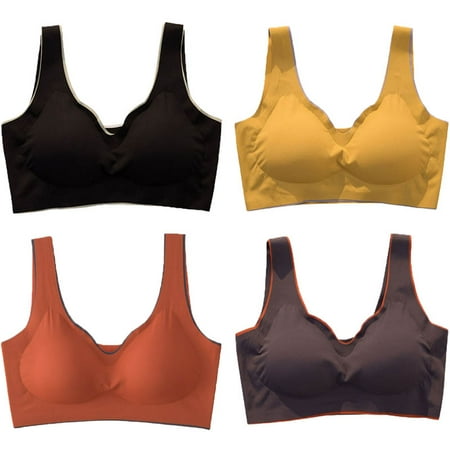 

Baywell Sleep Bras Thin Soft Comfy Daily Bras Seamless Leisure Bras for Women A to D Cup with Removable Pads Pack of 3 70C-40AB