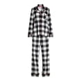 thumbnail image 4 of Joyspun Women's Velour Notch Collar Top and Pants Pajama Set, 2-Piece, Sizes S-3X, 4 of 4