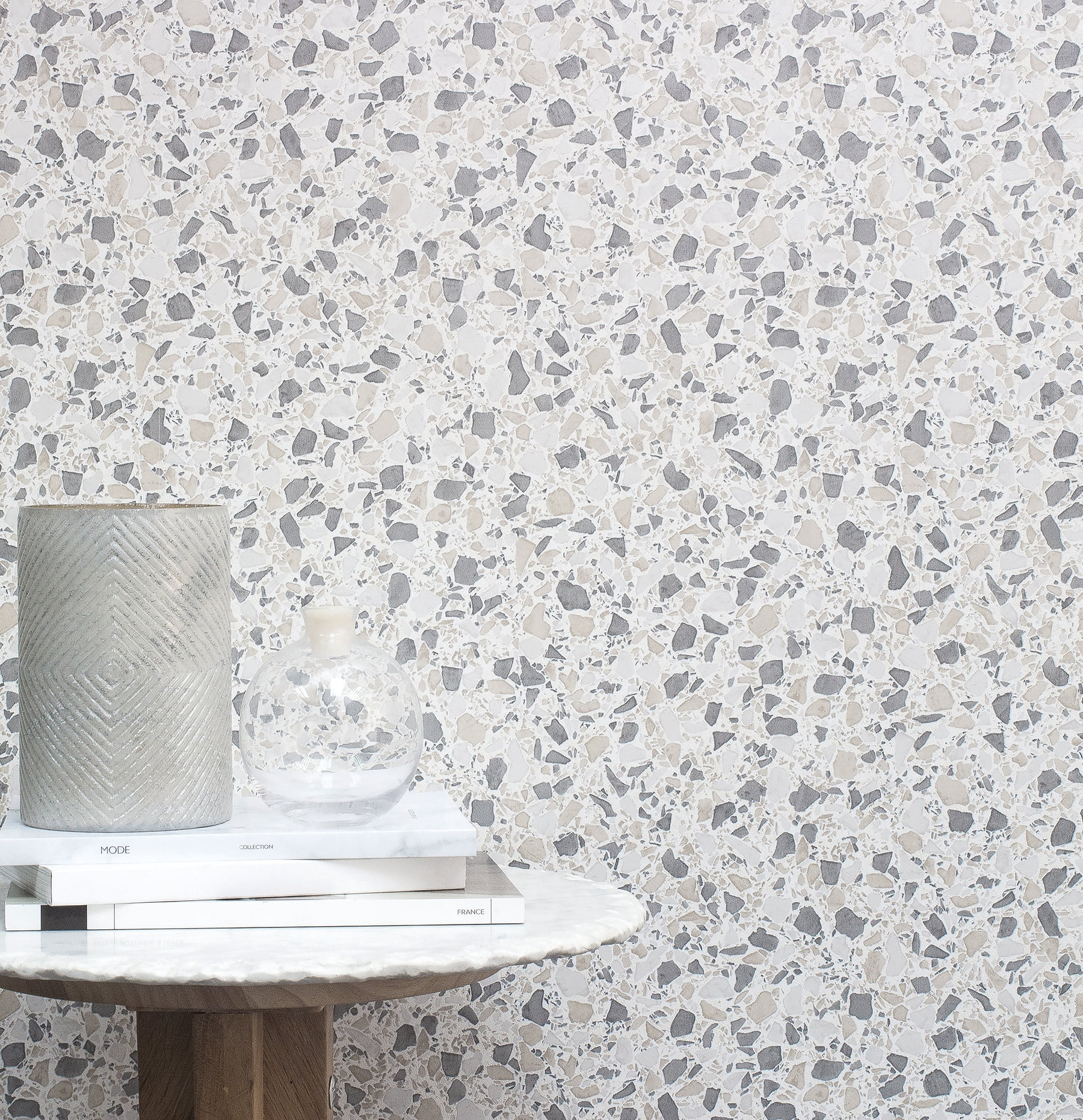 Fine Decor Aldrich Multicolor Terrazzo Wallpaper, 20.5-in by 33-ft, 56.4 sq. ft