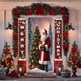 thumbnail image 1 of Liquidation! Rideau de Porte de Noël Drapeau Extérieur Décoration de Fond de Père Noël Tissu Suspendu, 1 of 6