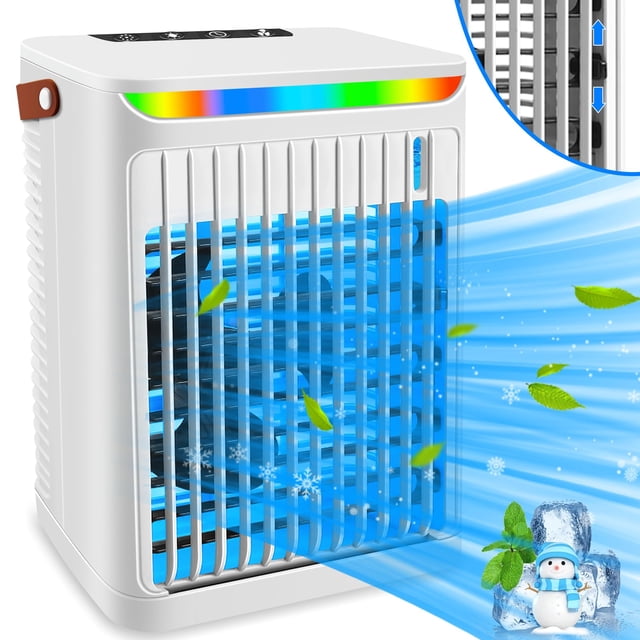 Miniventilador 5 en 1 de aire acondicionado portátil lgtlqt, color blanco