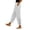 *White, variant on ClodeEU Women's Waffle Knit High Waisted Pants with Pockets ,Casual Loose Cropped Trousers ,Women's Plus L