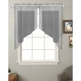 thumbnail image 2 of Grey Geometric Swag Valances for Windows, Bohemia Tribal Farm Tribal Patterned Rod Pocket Sheer Valances for Large Windows, Swag Toppers Light Filtering for Kitchen Living Room 2 Panels 36''x45'', 2 of 5