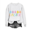 thumbnail image 2 of successthop Easter Cute Sweatshirts for Women Easter Eggs Letters Holiday Gifts Tops Crew Neck Blouses Long Sleeve Tshirts Slim Sexy Novelty Faith Tees Outfit White S(US=4), 2 of 4