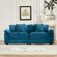 thumbnail image 2 of Wider Armrest LoveSeat (Ottoman is not included), Modern Sectional Couch, for Living Room Bedroom and Apartment, Comfy Double Layer Upholstered Seat Cushion, Breathable Chenille Fabric, Blue,SW5042BL, 2 of 18