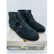 BEARPAW Women's Carmel Suede Booties- Black , Size US 8M