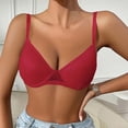 thumbnail image 2 of mihongmao Maternity Bra Nursing Bras for Pumping Fashion Women's Solid Color Lifting Gathering Folding Sagging Bra Lingerie for Women Daily Bra Red 4X, 2 of 6