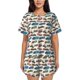 thumbnail image 1 of Fotbe Train Conjunto de Pijama Estampado para Mujer, 2 Piezas, Ropa de Dormir con Camiseta de Manga Corta y Shorts Suaves-Medium, 1 of 6