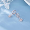 thumbnail image 5 of Solid 925 Sterling Silver Snowflake Hoop Earrings for Women Teens Frozen Flower Hoop Earrings Winter Christmas Earrings, 5 of 13