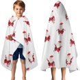 thumbnail image 3 of White Christmas Santa Pattern Hooded Bath Towel，50"x30" for Ages 3 To 12 Kids, Quick Dry Lightweight Soft Microfiber Hood Beach Towel Cover Up for Kids, 3 of 7