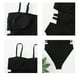 thumbnail image 3 of Trajes de baño bandeau de corte alto para mujer con correas ajustables para los hombros Bikini sexy de traje de baño de una pieza - Negro, 3 of 7