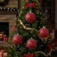 thumbnail image 6 of Xuniizn Christmas Ornaments Set - Pearl Sequin Christmas Ball Pendant Christmas Tree Decorations Available In Gold Green And Red, Red, 6 of 7