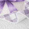 thumbnail image 5 of Erosebridal Chic Lavender Quilt Full, Cute Flower Full Bedspread Sets, Gray Reversible, Lavender White, 3pcs (1 Coverlet and 2 Pillowcases), 5 of 7