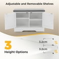 thumbnail image 3 of Gianna 28 Inch Shoe Storage Bench，Shoe Organizer Cabinet with Padded Seat Cushion, 4 Doors, Adjustable Shelf for Entryway, White, 3 of 7