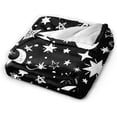 thumbnail image 2 of Star Moon Black and White Blanket, Soft Blankets Flannel Bed Throw Cozy Lightweight Plush Gifts for Women Men Boys Girls Sofa Couch Bedroom Living Rooms Warm All Season, Home Decor, Small 50"x40", 2 of 6
