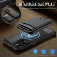 thumbnail image 3 of JEEHOOD Case For Samsung Galaxy A24 4G, RFID Blocking, PU Leather,Compatible With MagSafe Detachable 2 In 1 Wallet With Built-in Push Card Holder,Kickstand Magnetic Protective Cover,Black, 3 of 7
