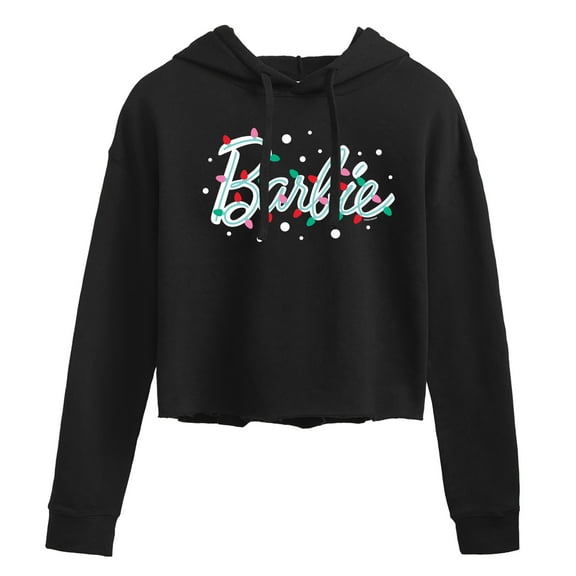 Barbie - Holidays & Christmas - Tangled Lights - Juniors Cropped Pullover Hoodie