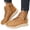 Yellow, variant on Women's Fleece Lined Ankle Boots Water Proof Non Slip Snow Boots Fashion Leopard Print Leather Lace Up Dress Shoes Black Size 7
