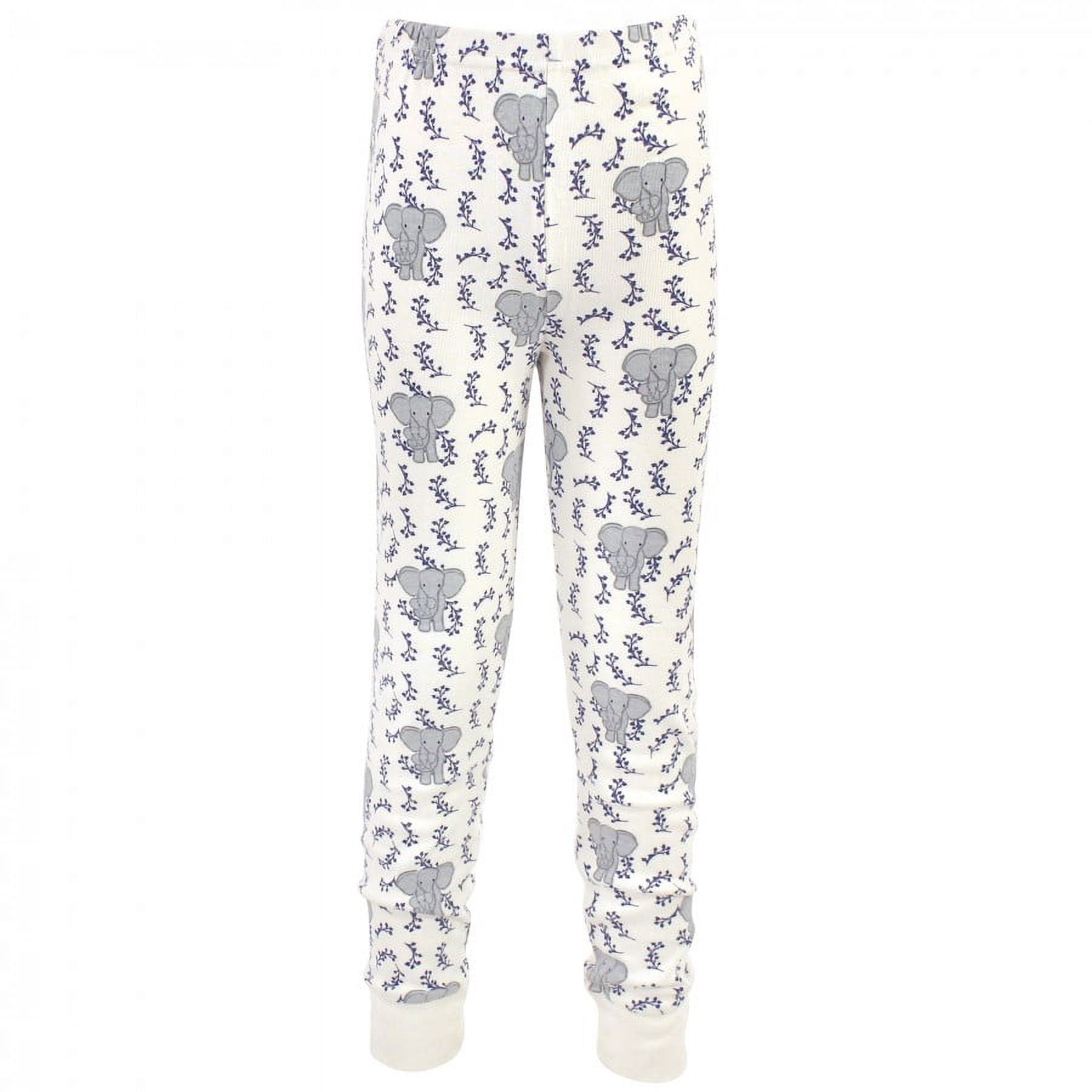 Touched by Nature Baby Boy Organic Cotton Tight-Fit Pajama Set, Blue Elephant, 12-18 Months