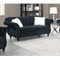 thumbnail image 3 of Living Room Furniture 2pcs Sofa set Black Velvet Fabric Luxurious Tufted Sofa And Loveseat Couch Plush Cushions, 3 of 5