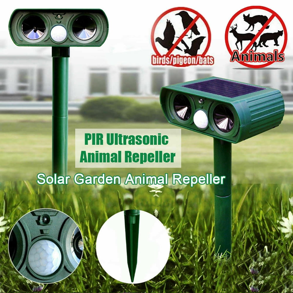 Aniamal Repeller Solar Power Ultrasonic PIR Sensor Yard Cat Dog Deterrent Scare 