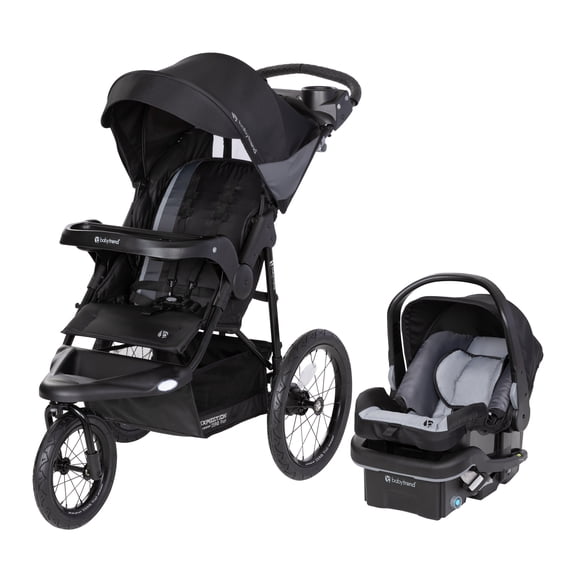 Baby Trend Expedition Zero Flat Jogger Travel System with Led Lights with EZ Lift Plus Infant Car Seat and Base
