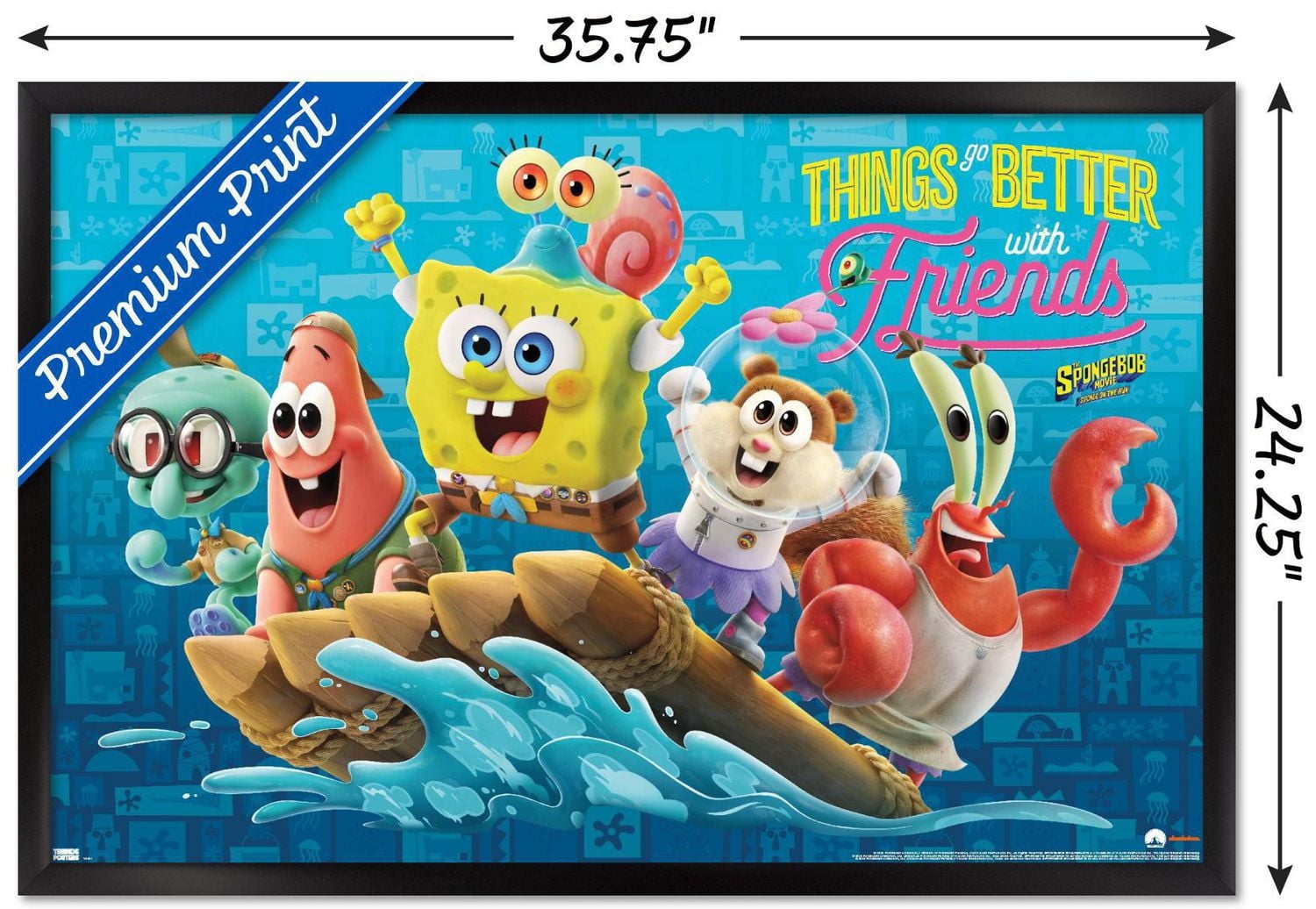 The SpongeBob Movie: Sponge On The Run - Friends Wall Poster with Push Pins, 14.725" x 22.375"