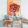 thumbnail image 2 of Ancient Red Fresh Flowers Bouquet 30 in x 40 in Framed Painting Canvas Art Print, by Designart, 2 of 5