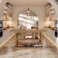 thumbnail image 5 of Tribesigns Kitchen Island with Storage, Counter Height Kitchen Island Table with 6 Open Cubbies for Dining Room, Brown, 5 of 7