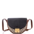 thumbnail image 1 of Pre-Owned Padlock Saddle Shoulder Bag GG Coated Canvas and Leather Small By Rebag, 1 of 7