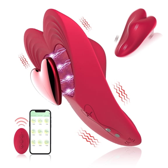 App Control Wearable Panty Vibrator with Remote,10 Vibration Modes Clitoral Stimulator G spot Vibrator,Couples Adult Sex Toys(Red)